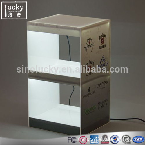 Lighting box two shelf product display white color bright light home decoration